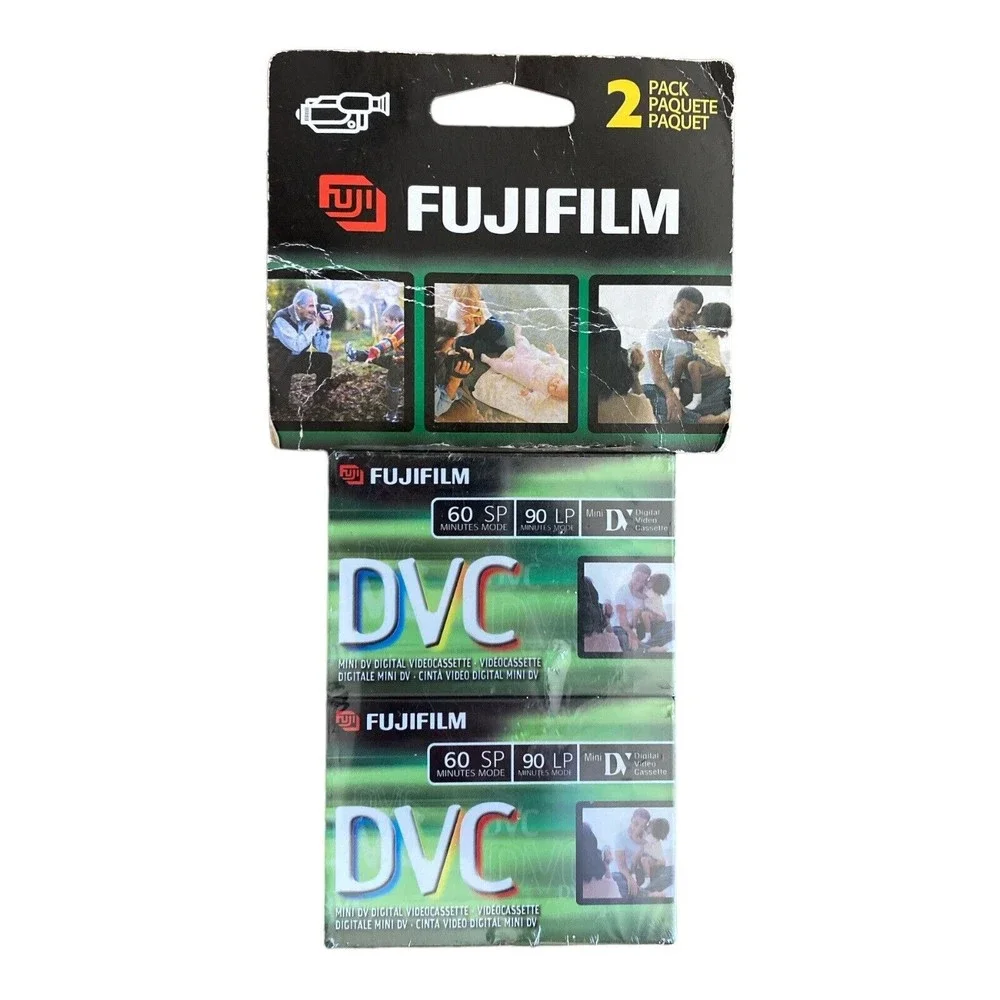 Pack of 2 Fujifilm DVC Mini DV Digital Video Cassettes 60 Min SP - NOS Sealed